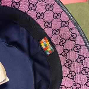 Gucci | Accessories | Gucci Pink And Black Monogram Hat  display picture 1